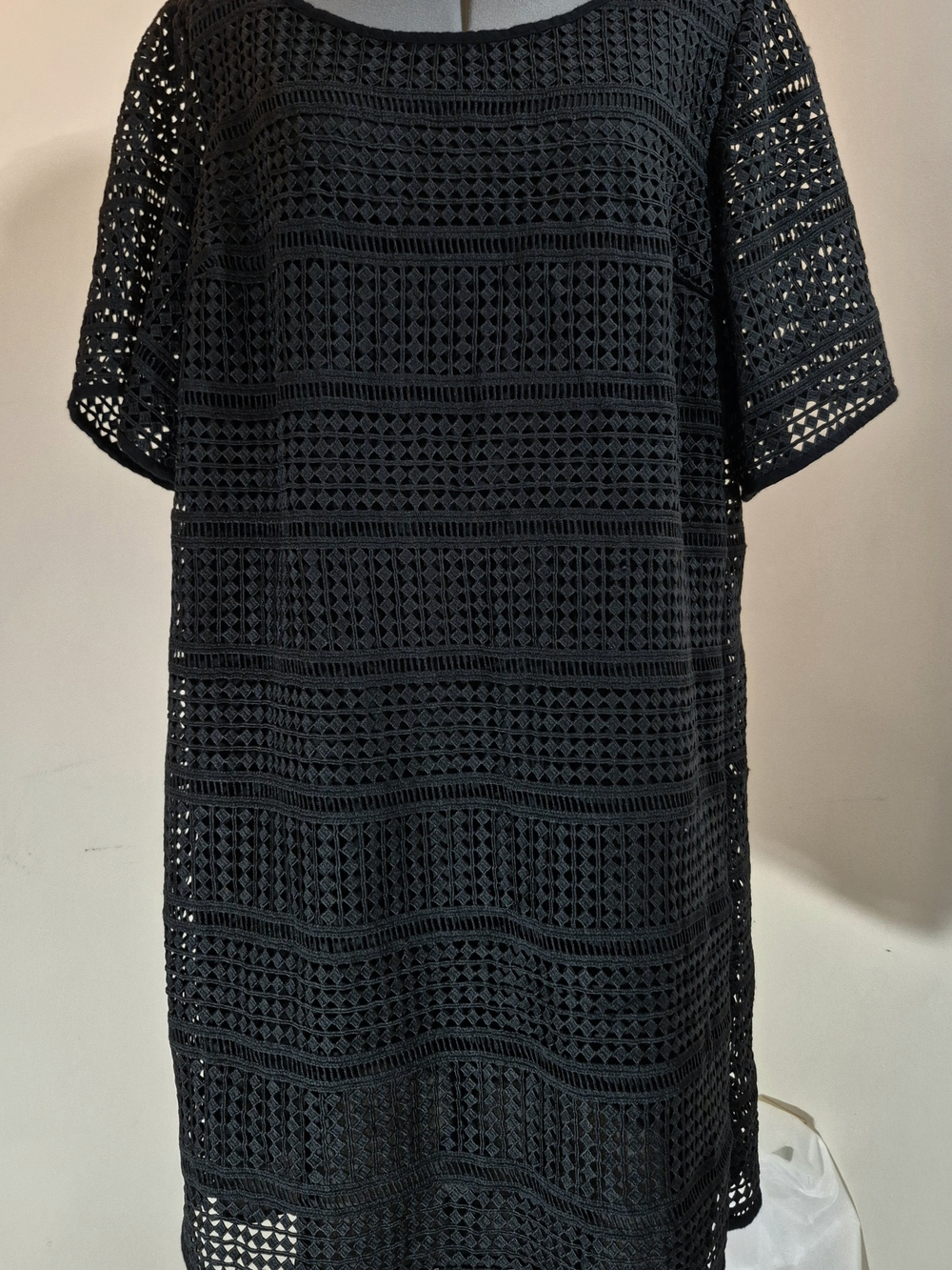 GAP Black Crochet Midi Dress